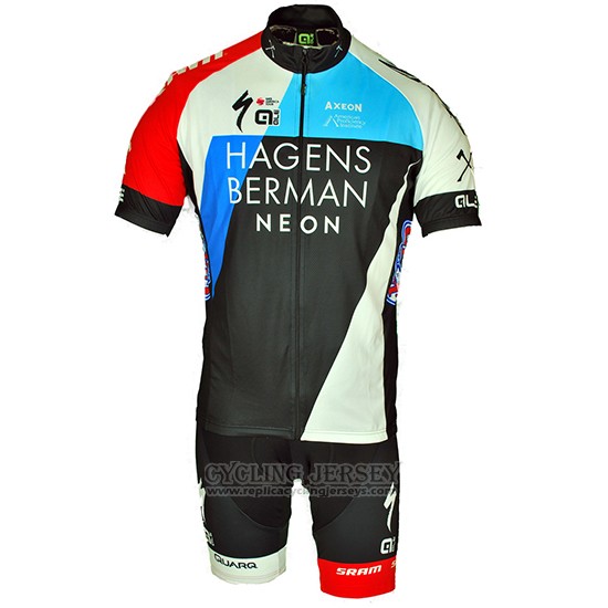 2018 Cycling Jersey Axeon Hagens Berman Bluee Black Short Sleeve and Bib Short